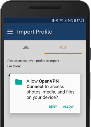 How to set up OpenVPN  on Android: Step 4
