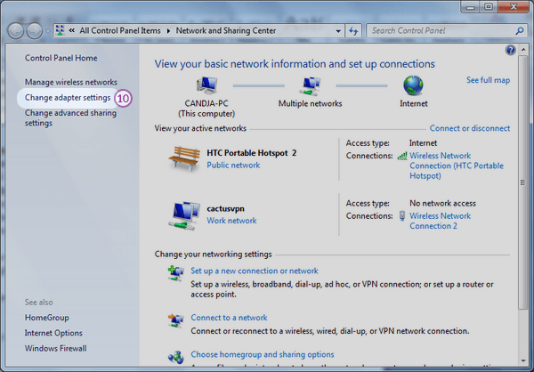 Windows7 Sharing PPTP VPN Connection: Step 6