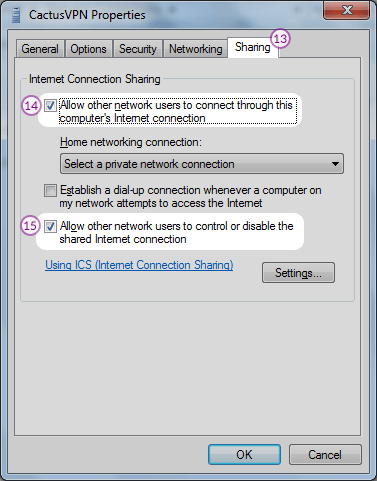 Windows7 Sharing PPTP VPN Connection: Step 8