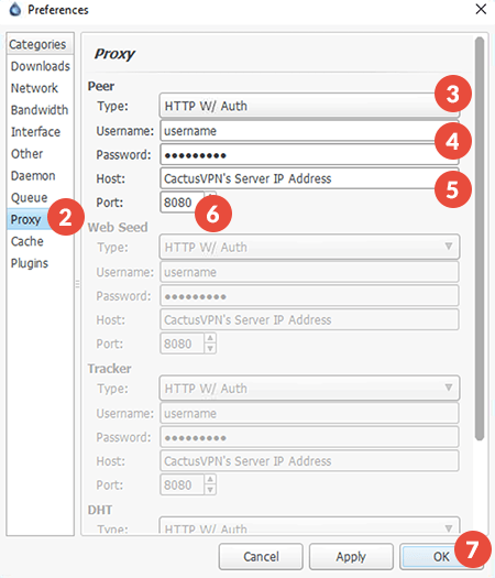 How to Set Up Proxy on Deluge: Step 2