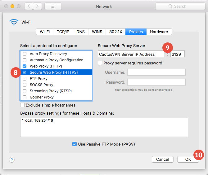 How to set up proxy on macOS: Step 5