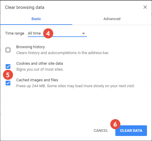 How to Clear Cache and Cookies on Chrome: Step 2