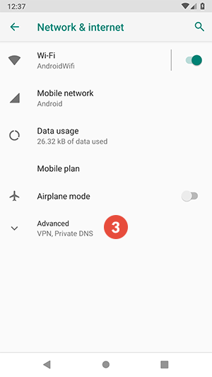 How to set up L2TP VPN on Android Pie: Step 3