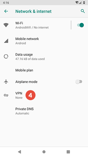 How to set up L2TP VPN on Android Pie: Step 4