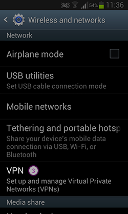 How to set up L2TP VPN on Android KitKat: Step 3