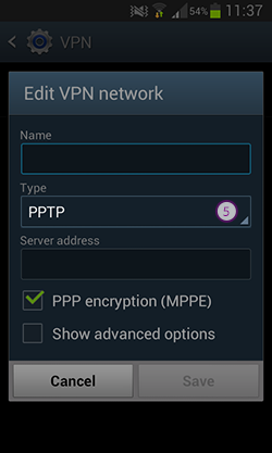 Configure uma VPN no Android 5 e superior