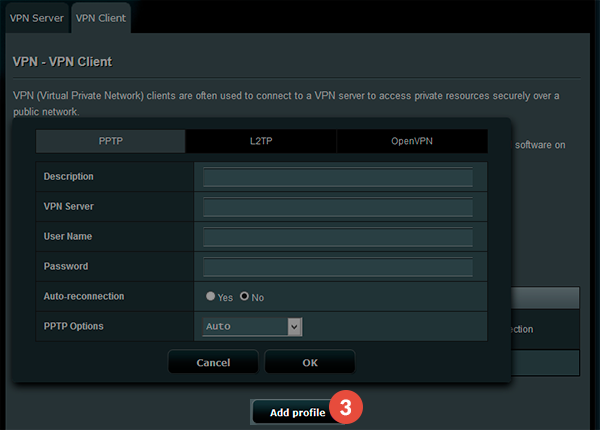 How to set up L2TP VPN on Asus Routers: Step 3