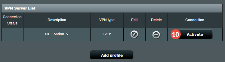 How to set up L2TP VPN on Asus Routers: Step 5