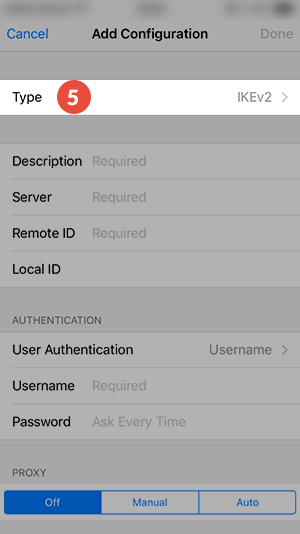 How to set up L2TP VPN on iPhone: Step 5