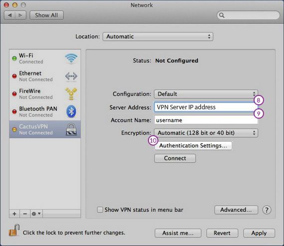 How to set up L2TP VPN on macOS: Step 5