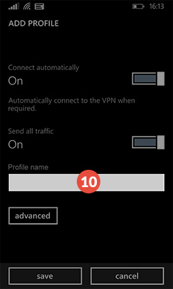 How to set up L2TP VPN on Windows Phone: Step 8