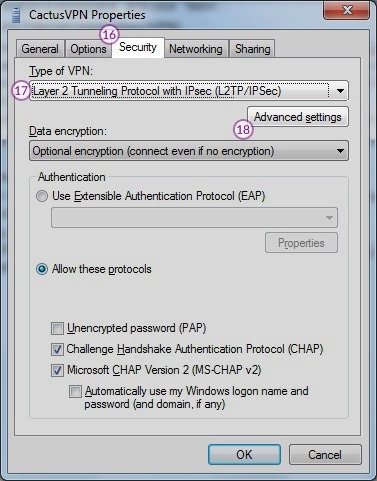 How to set up L2TP VPN on Windows 7: Step 10