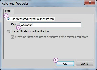 How to set up L2TP VPN on Windows 7: Step 11