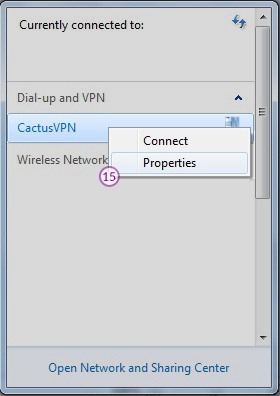 How to set up L2TP VPN on Windows 7: Step 9