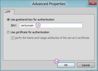 How to set up L2TP VPN on Windows 8: Step 9