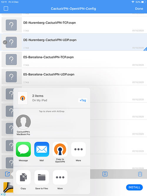 How to set up OpenVPN on iPad: Step 3