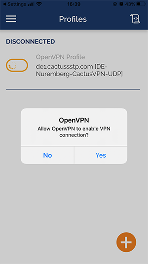 How to set up OpenVPN on iPad: Step 3