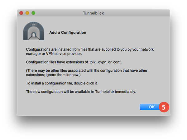 How to set up OpenVPN on macOS: Step 5