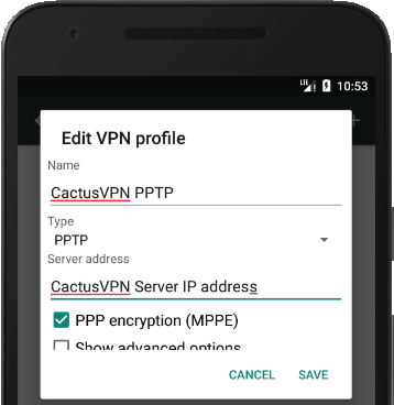 How to set up PPTP VPN on Android Nougat: Step 6