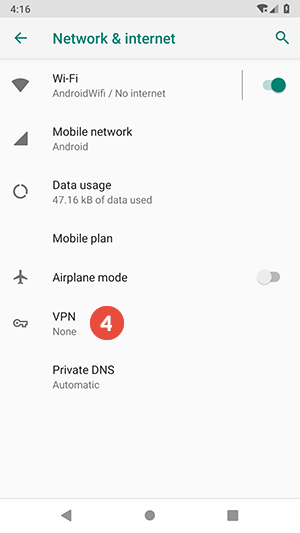 How to set up PPTP VPN on Android Pie: Step 4