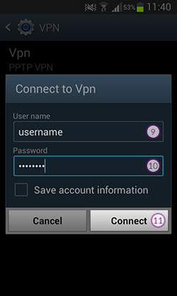 How to set up PPTP VPN on Android KitKat: Step 6