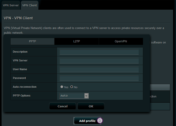 How to set up VPN on Asus Routers: Step 3