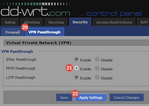How to set up PPTP VPN on DD-WRT Routers: Step 3