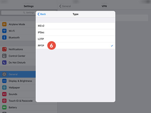 How to set up PPTP VPN on iPad: Step 5