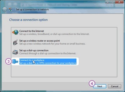 How to set up L2TP VPN on Windows Vista: Step 3