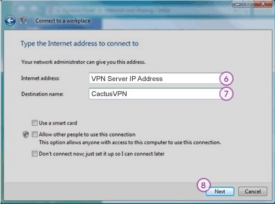 How to set up L2TP VPN on Windows Vista: Step 6