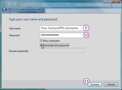 How to set up PPTP VPN on Windows Vista: Step 6