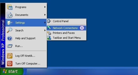 How to set up PPTP VPN on Windows XP: Step 1