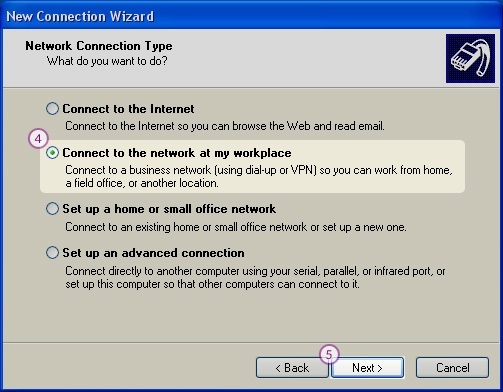 How to set up PPTP VPN on Windows XP: Step 4