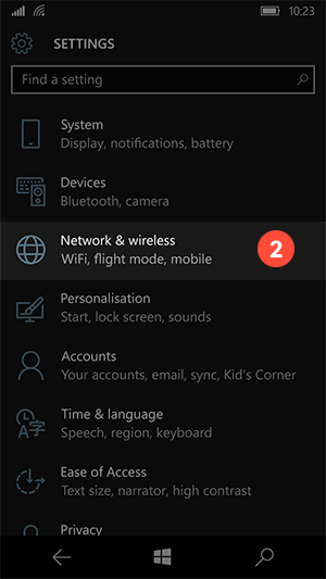 How to set up PPTP VPN on Windows 10 mobile: Step 2