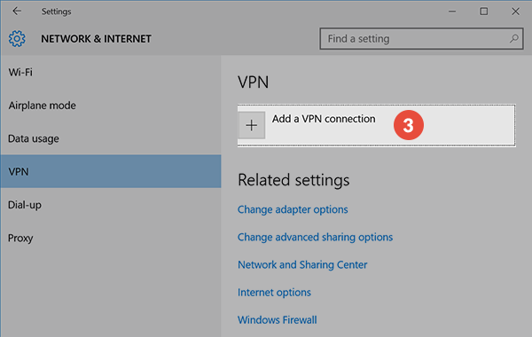 How to set up PPTP VPN on Windows 10: Step 2