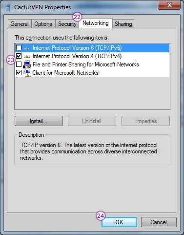 How to set up PPTP VPN on Windows 7: Step 11
