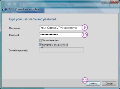 How to set up SSTP VPN on Windows Vista: Step 6