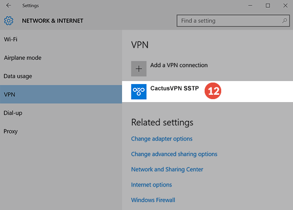 Windows 10 SSTP VPN Setup: Step 4