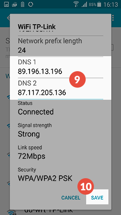 Android Smart DNS Setup: Step 8