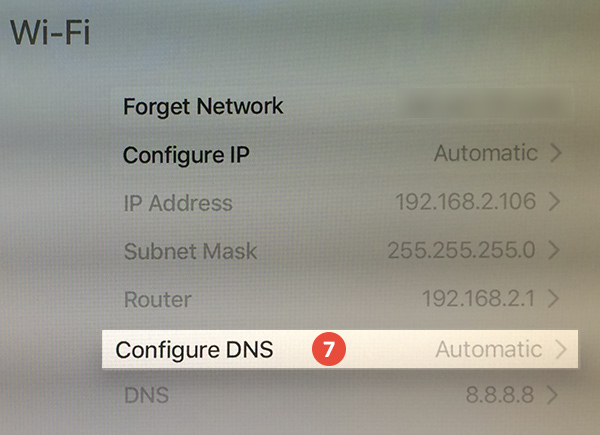 How to set up Smart DNS on Apple TV 4: Step 6