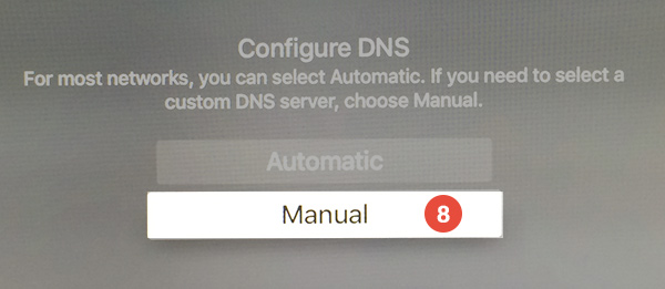 How to set up Smart DNS on Apple TV 4: Step 7