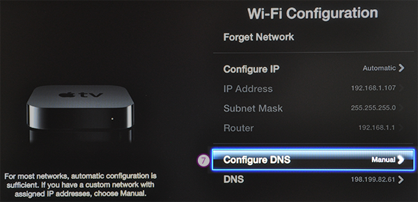 How to set up Smart DNS on Apple TV 3: Step 6
