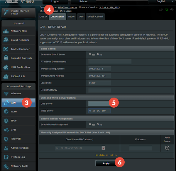 Asus Router Smart DNS Setup: Step 2