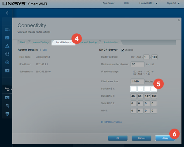 Linksys Router Smart DNS Setup: Step 3