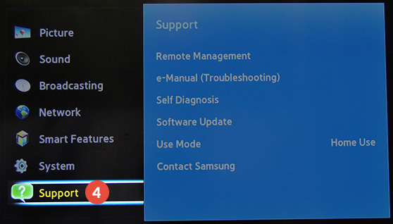 How to change region on Samsung Smart TV: Step 4