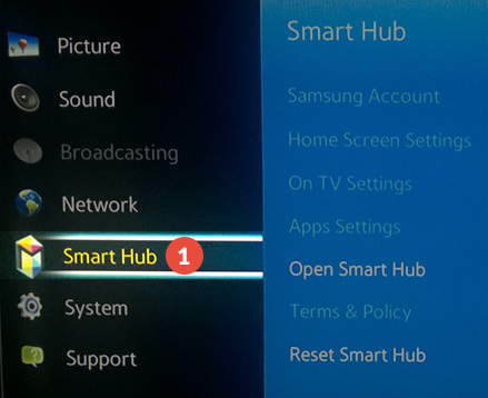 How to change region on Samsung Smart TV: Step 1