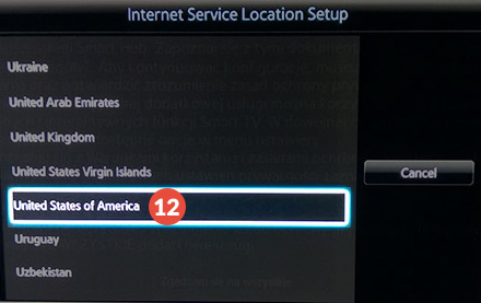 How to change region on Samsung Smart TV: Step 13