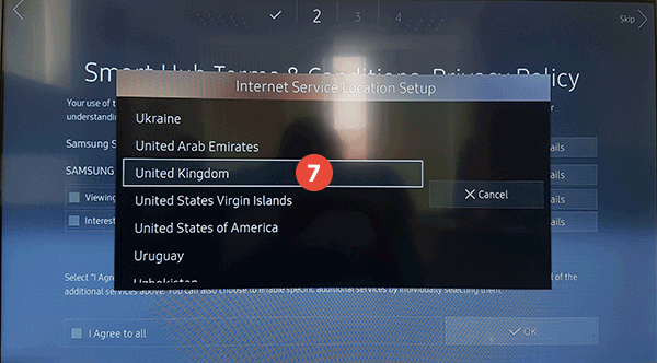 How to Change Region on a Samsung Smart TV – K series: Step 11