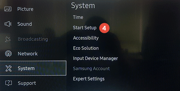 How to Change Region on a Samsung Smart TV – K series: Step 5