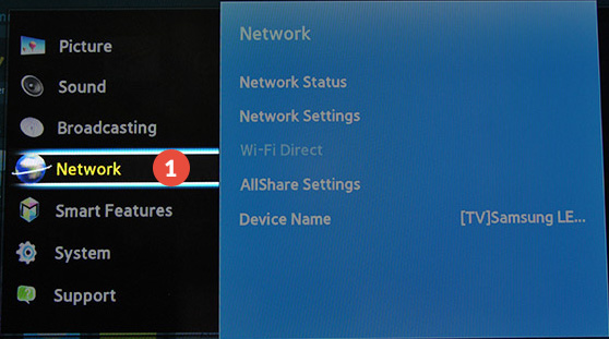 Samsung-Smart-TV Smart DNS Setup: Step 1